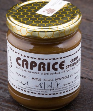 Vasetto crema spalmabile di miele di Acacia e nocciola del Piemonte DOP